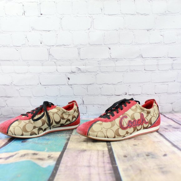 Coach Shoes Coach Devin Canvas Suede Fashion Sneakers Sz